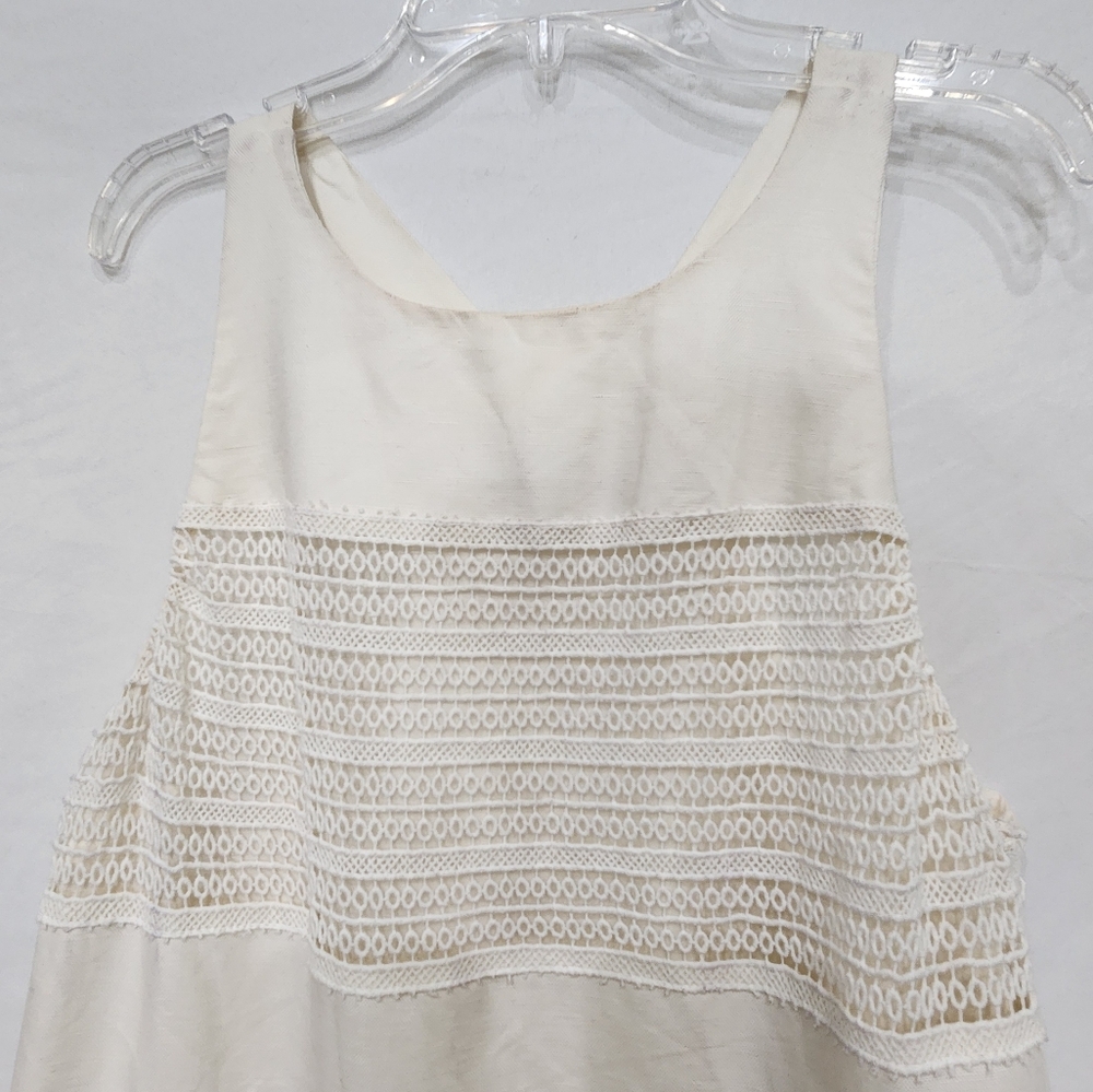 Loft linen and crochet sleeveless dress, size 8, gently used